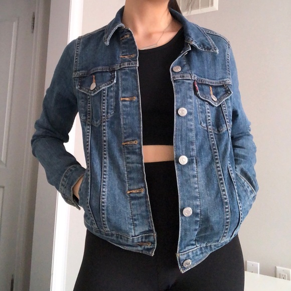 classic xs levi’s denim trucker jean jacket - Picture 3 of 8